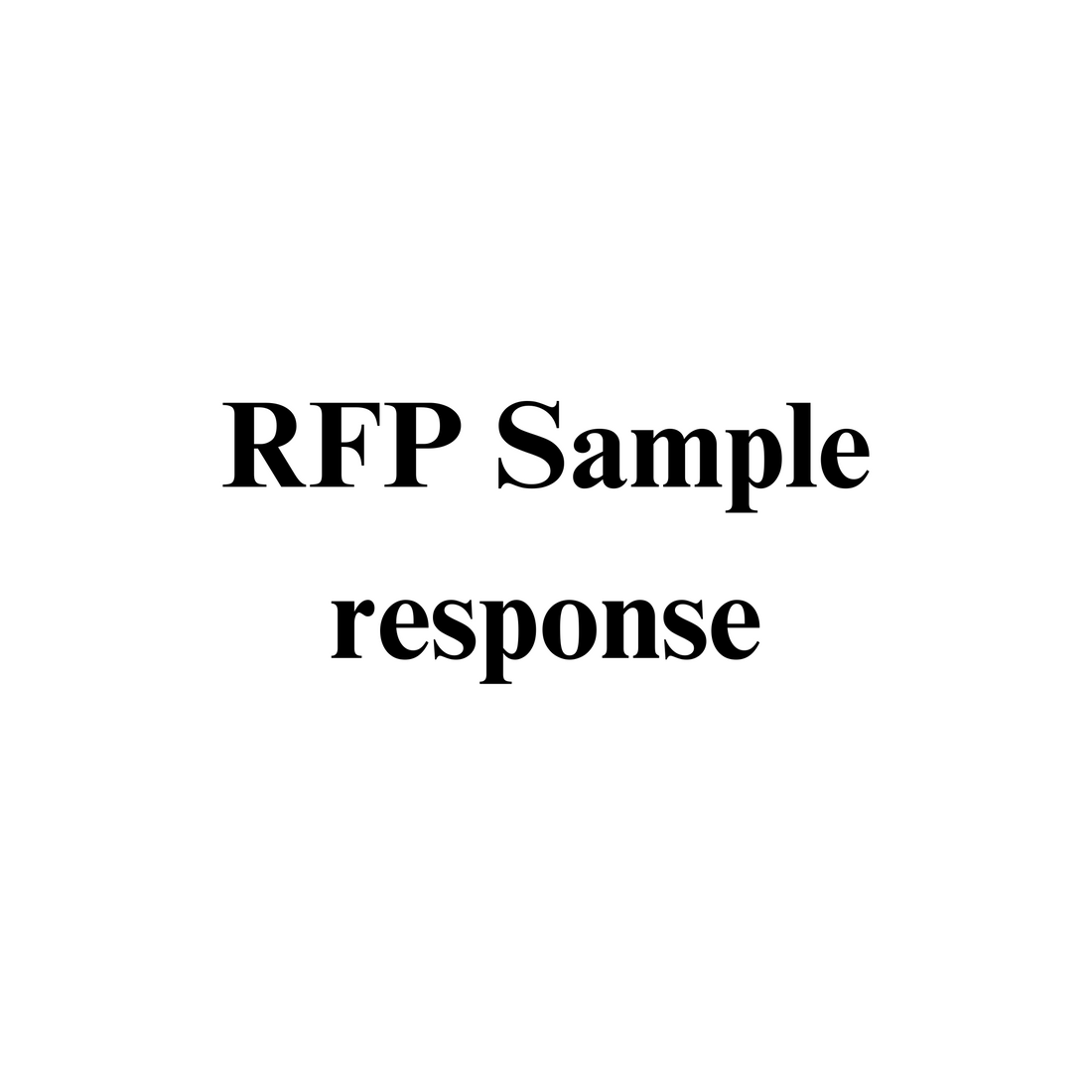 RFP Response sample